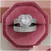 Band Rings 2024 Luxury Big Wedding Set For Bridal Women Engagement Finger Party Gift Designer Jewelry Fashion Drop Delivery Ring Dhas2
