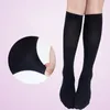 Chaussettes longues pour femmes, 1 paire, couleur unie, noir, blanc, bas longs, école japonaise JK, filles, cuisses hautes, Lolita, genou