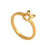 Sweet Little Rabbit Ring Summer Minimalist Hollowed Out Ring, rostfritt stålstruktur, 2023, Golden Female Ring of the Year of Birth