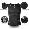 Cintura apoio neoprene shapers masculino suor colete para treinador ajustável treino corpo shaper com duplo zíper sauna terno