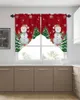 Curtain Christmas Snowman Red Snowflake Tree Short Living Room Kitchen Door Partition Home Decor Resturant Entrance Drapes