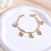 Anklets 1 st för kvinnor Bell Anklet Summer Beach Chain Gold Flower Zircon Armband Body Gifts 2024