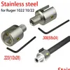 Bränslefilter för rostfritt stål fatstrådskydd Ruger 1022 10/22 munstycksbroms 1/2x28 5/8x24 Adapterkombo .223 .308 Comp OT1OK