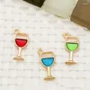 Charmes 15 pièces mode pied haut tasse à vin en alliage émail pendentif coloré charme élégant collier à faire soi-même Bracelet boucles d'oreilles porte-clés accessoires