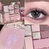 Nouvelle Palette de fard à paupières neuf couleurs Rose Rose couleur nacré mat paillettes fard à paupières Palette brillant ombre à paupières pigments pour les yeux L231115