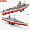 Blocchi WW2 Militare Grande serie di navi da guerra Building Blocks Modello di mattoni MOC Arma Cruiser Barca Armi Soldato Set Kid Toys Boy Holiday Gift 240120