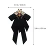 Bow Ties 1pc Retro Bee Brooch Pre-Tied Neck Tie Pin Clothes Accessory (Black)