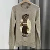 Original Tees Women's 23 Knits År Autumn/Winter Cotton Heavy Industry Little Bear Round Neck Academy Age Minskar mångsidiga tröja Män och kvinnor