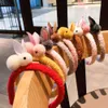 Party Hats Elastic Fashion Rabbit Hairband Cute Ball Tie Ring Rope Bunny Hair Clip Girl Rubber Hair Bands Barn Kvinnor Hårtillbehör YQ240120