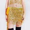 Skirts Women Shiny Sequins Tassels Carnival Rave Performance Belly Dance Costume Hip Scarf Wrap Skirt Party Dresses