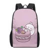 Borse Borsa da scuola coreana del fumetto molang modello 3D per bambini Borse da libro casual per ragazze Ragazzi Zaino per bambini Zaini per ragazze per ragazzi Bagpack