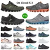 Designer 3 Designer x on Cloudnova form running shoes men women Triple Black White Rock Grey Blue Tide Olive Reseda mens outdoor sneakers T1black cat 4s