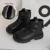 Stiefel Kinder Mädchen Mode Retro Solide Warme Baumwolle Knöchel Jungen Weiche Sohle Rutschfest Winter Größe 26-37