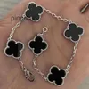 Biżuteria Projektant Sieć Van Four Leaf Clover Bransoletka Cleef Van Bracelets Luxury 4 van Charm Elegant Fashion 18K Gold Agat Shell Mother of Pearl Clef Para H