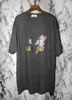 Designer Luxe Laurents Klassiek Saint Lightning Grey Print Ronde Hals Korte Mouw Heren en Dames Los 2xl T-shirt YH7C