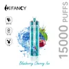 Сетчатая катушка одноразовые электронные сигареты ZOOY Diamond Puff 15k HIFANCY Puff 15000 Puff 16000 Vapes 24ML Тележки Предварительно заполненные 750 мАч Светодиодный аккумулятор Электронная сигарета Vaper Puffbar