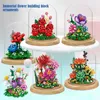 Blocos de construção de flores eternas, blocos de cidade, ornamento, modelo, amigos, rosa, decoração de casa, tijolos diy, brinquedos para crianças, meninas, presente de aniversário