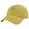 Ball Caps Unisex Cute Carrot Embroidered Cotton Baseball Cap Sunscreen Solid Color Dad Hat