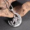 Pendant Necklaces Creative Personality Moon Muscle Fitness Men's Necklace And Women's Sports Trend Versatile Casual Jewelry