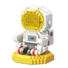 Block 934 st Aerospace Astronaut Rocket Building Block med LED Light Brush Pot Mini Micro Diamond Bricks Diy Toys For Children Gifts