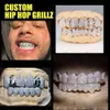 Personnalisé Vvs Diamond Grillz Haut ou Bas 10k 14k 18k Or Naturel Coupe Princesse Réglage Invisible Glacé Moissanite Grillz