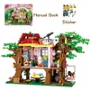 Blokuje przyjaciele przygoda Tree House Street View Apartment Forest Villa Anime Monkey Cat Model Building Bude Toys for Kid Prezent