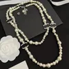 Pearl nieuwe ontwerper lange ketencadeaus voor vrouwen boetiek hanger winter verjaardagsreizen charme sieraden ketting met box