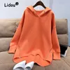 Hoodies femininos primavera outono de moda coreana de algodão longa manga longa fêmea com capuz fêmea casual casual green streetwear pullver capuz