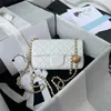 10A Mirror Quality Designer with mirror sier gold chain, popular CF mini flap retro beautiful adjustable chain length shoulder bag exquisit