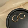 Серьги-гвоздики с круглым кольцом для женщин из нержавеющей стали, золотые массивные металлические серьги2022, трендовые ювелирные изделия для вечеринок, подарок для пары brinco J240120