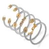 Armbandkabel armband dy pulsera designer smycken kvinnor män sier guld pärlhuvud x formad manschett armband david y 5m smycken julklapp