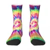 Chaussettes pour hommes toutes saisons, bas d'équipage, teinture multi-arc-en-ciel, Harajuku, drôle, Hip Hop, accessoires longs pour hommes et femmes, cadeaux