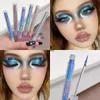 Oogschaduw Glanzende Groene Eyeliner Oogschaduw Waterproof Diamant Blauw Roze Kleur Glitter Pailletten Eyeliner Oogschaduw Make-up Schoonheid CosmeticaL231115