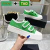 Zapatos de diseñador de lujo para mujer Seasonless Canvas Double Strap Sneaker triple blanco negro verde para mujer zapatillas de deporte casuales zapatillas de deporte de moda EUR 35-40