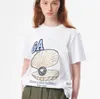 Summer Women Designer ga nni t shirt strand tees mångsidig härlig tecknad katt tryck vit rund nacke casual pullover kort ärm bomull t-shirt kläder grossist