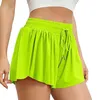 Damesshorts Hoge taille Losse broek Workout voor training Effen kleur Comfortabele ademende damesbadpakkleding