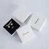 Bracelets 50pcs White Black Brown Kraft Paper Jewelry Box Custom Ring Earring Necklace Bracelet Packaging Organizer Boxes Case
