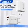 Cell Phone Chargers Phone Charger 20W Fast Charging PD USB Type C Charger Quick Charge 3.0 Wall Adapter for 14 15 Samsung S23 Huawei