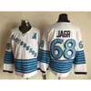 Pittsburgh Throwback Penguins Retro Hockey 68 Jaromir Jagr Jersey Vintage Classic CCM Zwart Wit Blauw Geel Team Kleur Borduursel voor Spor 9129 3756 8269