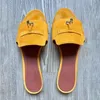 top quality Sandals suede leather sexy women gift flat slides indoor sandal loro Mule Summer travel pianas Slipper Size 35-40 sunny charm outdoors beach Sliders loafe