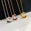 Designer di lusso Collana in argento sterling 925 Marchio francese Classico Acqua Ghiaccio Luna Ling Ge Ciondolo con diamante singolo Tricolore Gioielli da donna con fascino Ragazza Regalo di moda