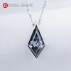 GIGEWE 7*14Mm 3Ct or blanc 9K/14K/cerf-volant coupe couleur grise Moissanite pendentif collier pour femmes cadeau