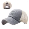 Ball Caps Amazon Baseball Cap Worn Washed Mesh Peaked Cross-Border Foreign Trade Women's European And American