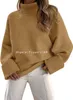Women's Sweaters Women's Turtleneck Long Sleeve Oversized 2023 Fall Fuzzy Knit Chunky Warm Pullover Sweater Top