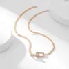 T Necklaces Pendan s Erling Silver Family Baby Same Double Ring Necklace High Quali y 18k Rose Gold Hardwear Bamboo Kno Full Diamond Collar Spvx