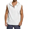 Tanktops voor heren Zomer Veelzijdig mouwloos Fitness Sport Trekkoord Effen kleur Capuchon Top Heren Effen T-shirts Pack