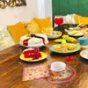 Disposable Dinnerware 44 Pcs Paper Plates Cups Dining Room Table Decor Christmas Decorations Cake Pan