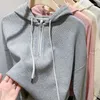 Frauen Hoodies Zipper Mit Kapuze Sweatshirts Weibliche 2024 Frühling Herbst Weiß Casual Lose Koreanischen Stil Frauen Grau
