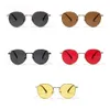 Sonnenbrille Peekaboo Frauen Retro Sonnenbrille Metall Männer Sommer Rot Gelb Gold Schwarz Runde Sonnenbrille Männlich Geburtstagsgeschenke UV400 Kreisrahmen YQ240120