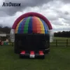 En gros 4 m 13,2 pieds de haute qualité thème de fête arc-en-ciel coloré gonflable disco danse musique dôme château gonflable sautant videur